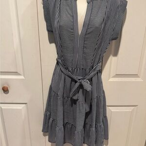 Monteau Striped Black and White Mini Dress